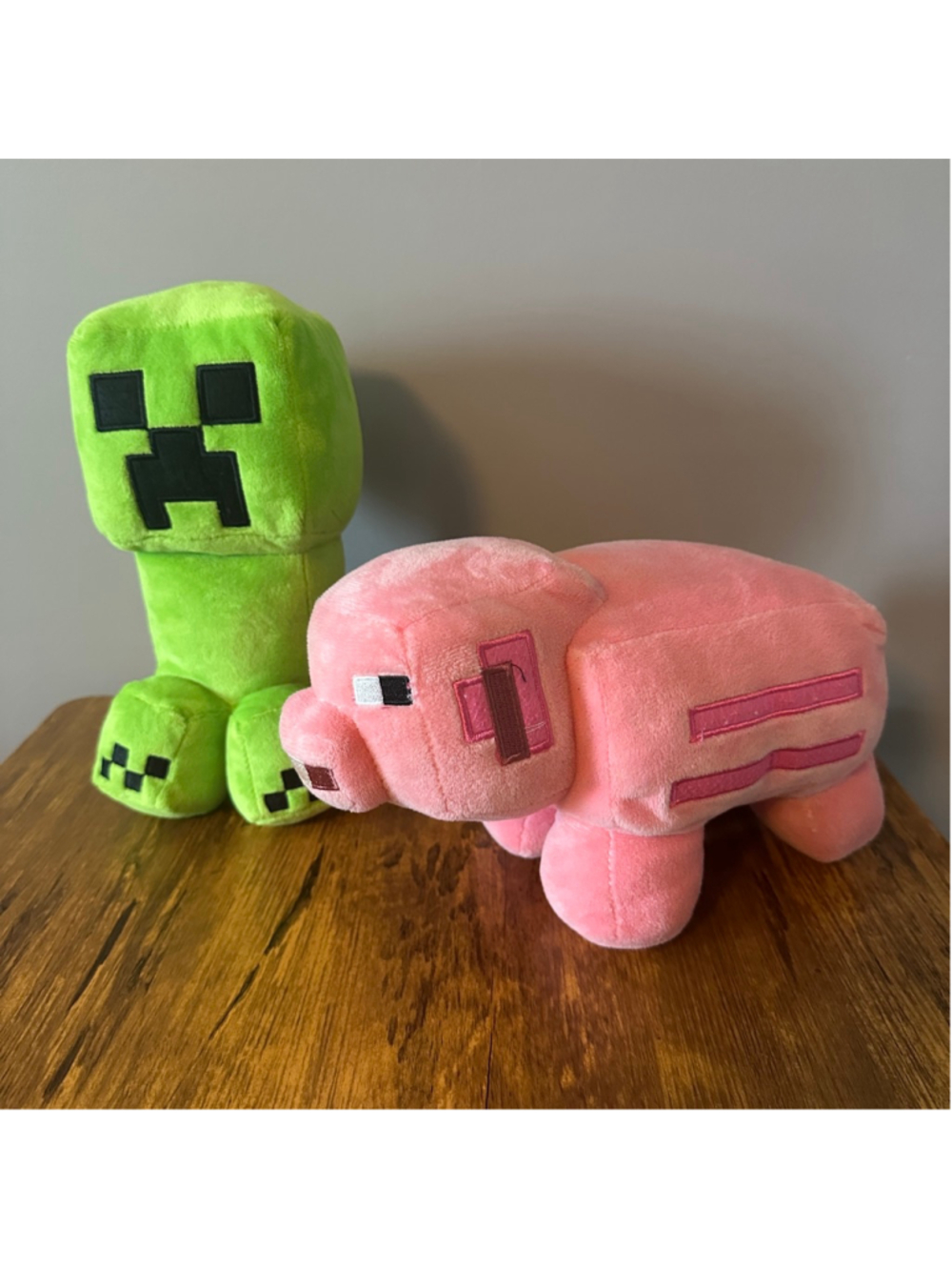 Minecraft Creeper Pig Plush Set Mojang Studios Stuffed Animals Green Pink